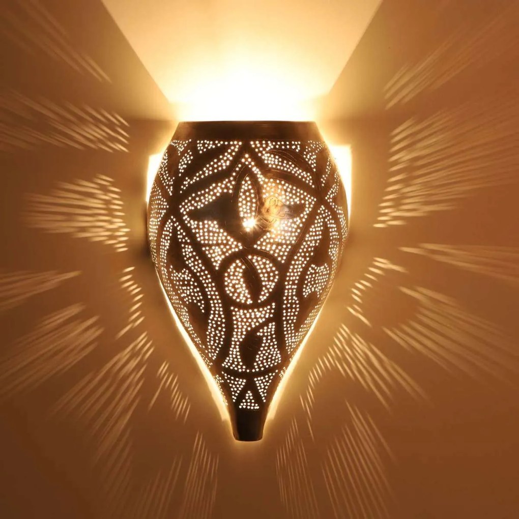 Marocká strieborná nástenná lampa Matin