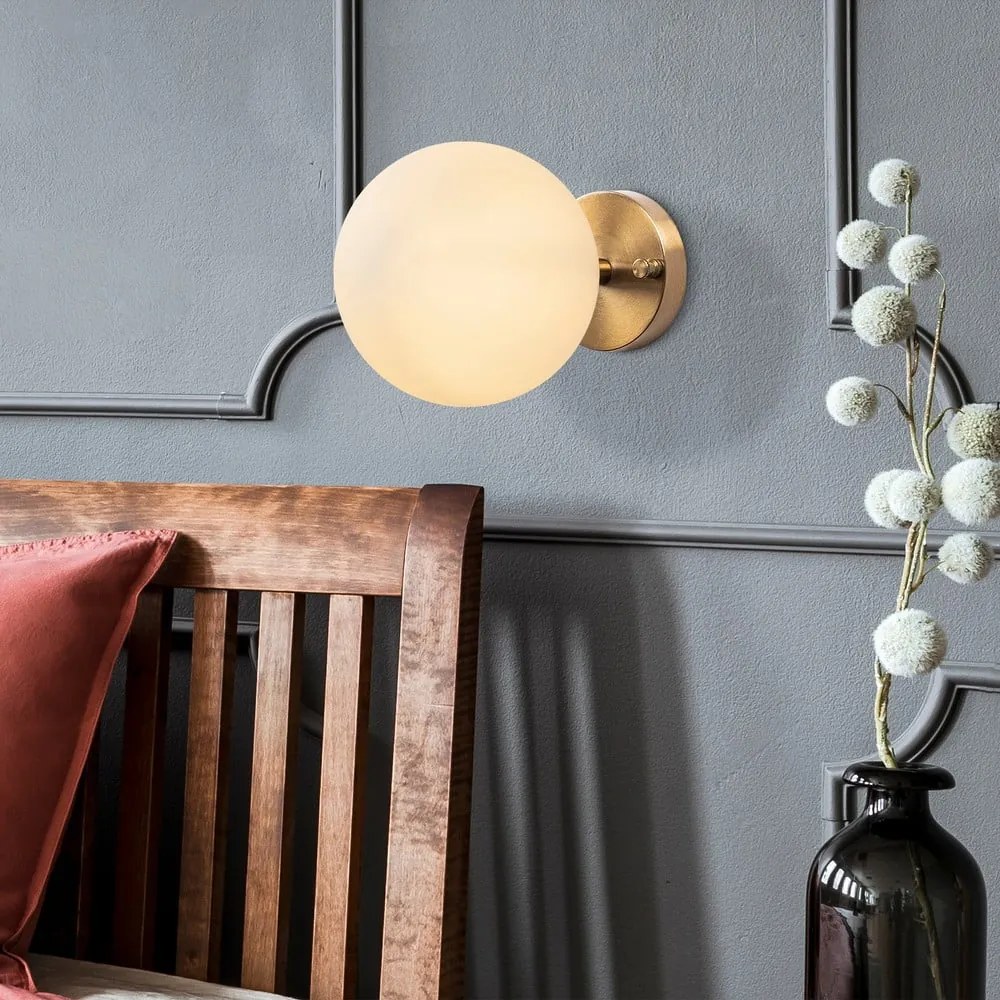 Biele/v bronzovej farbe nástenné svietidlo ø 15 cm Atmaca – Opviq lights