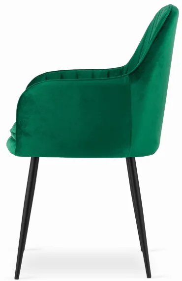 Jedálenská stolička LUGO zelená (čierne nohy)