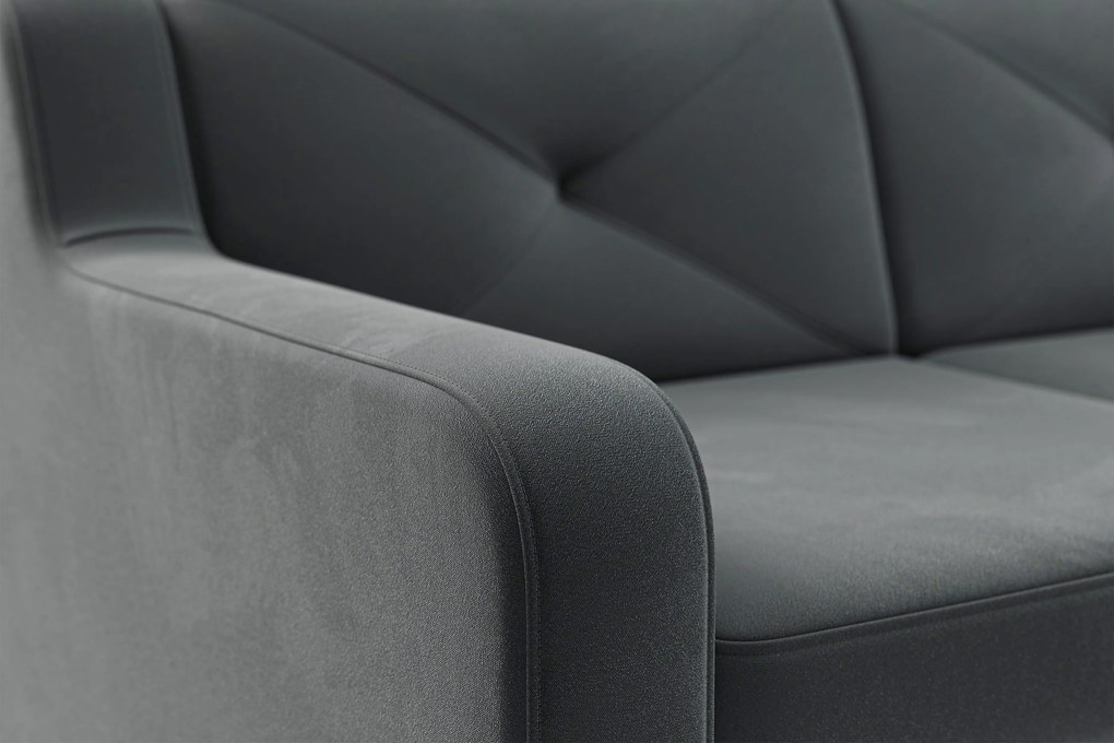 Rohová sedačka Laksaro s rozkladom pravostranná - sivý zamat Jasmine 96