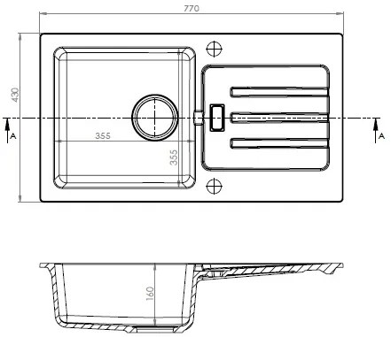 ALVEUS CZ VICTORIA 30 / 91 černá (770x430mm)+pop-up sifon F