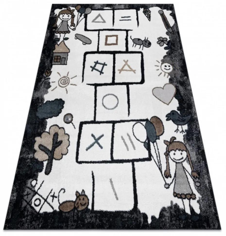 Detský kusový koberec Skákací panák čierny 200x290cm