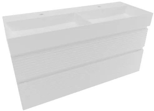 Kúpeľňová skrinka 2 zásuvky s umývadlom Naturel Savona 118x53x44,8 cm biely lesk SAVONA2120BISAT