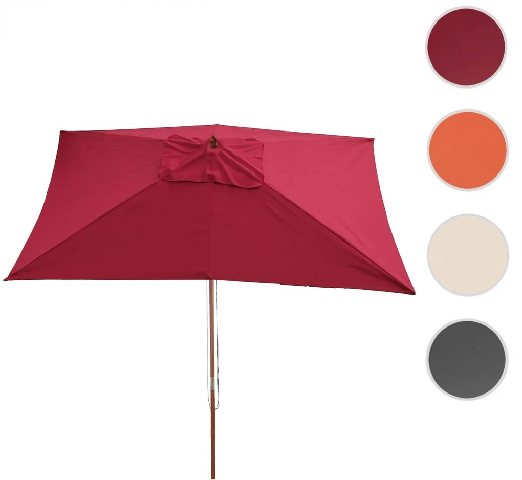 Slnečník Florida 2x3m - polyester/drevo - bordeaux