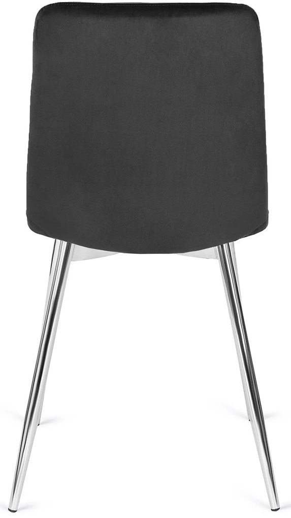 PROXIMA.store - Čalúnená jedálenská stolička FREDY FARBA: čierna, FARBA NÔH: chróm