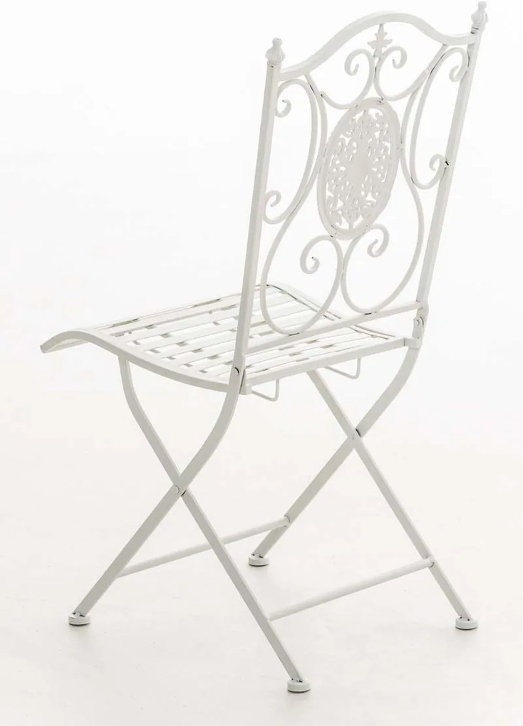 Kovová skladacia stolička Sibell - Biela