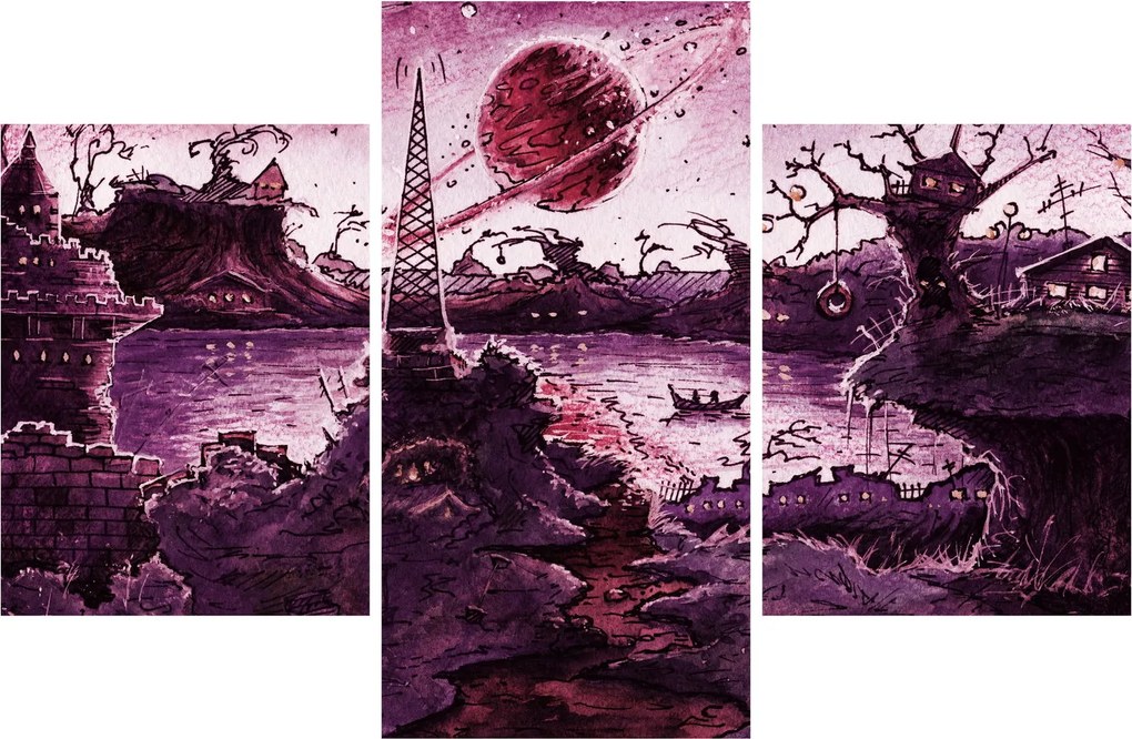 Obraz - Očarovaná dedina (90x60 cm)