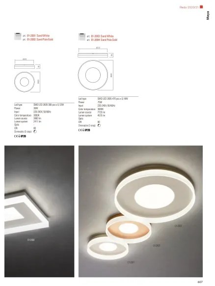 Redo 01-2000 - LED stmievateľné stropné svietidlo MAYA LED/55W/230V 51x51 cm zlaté