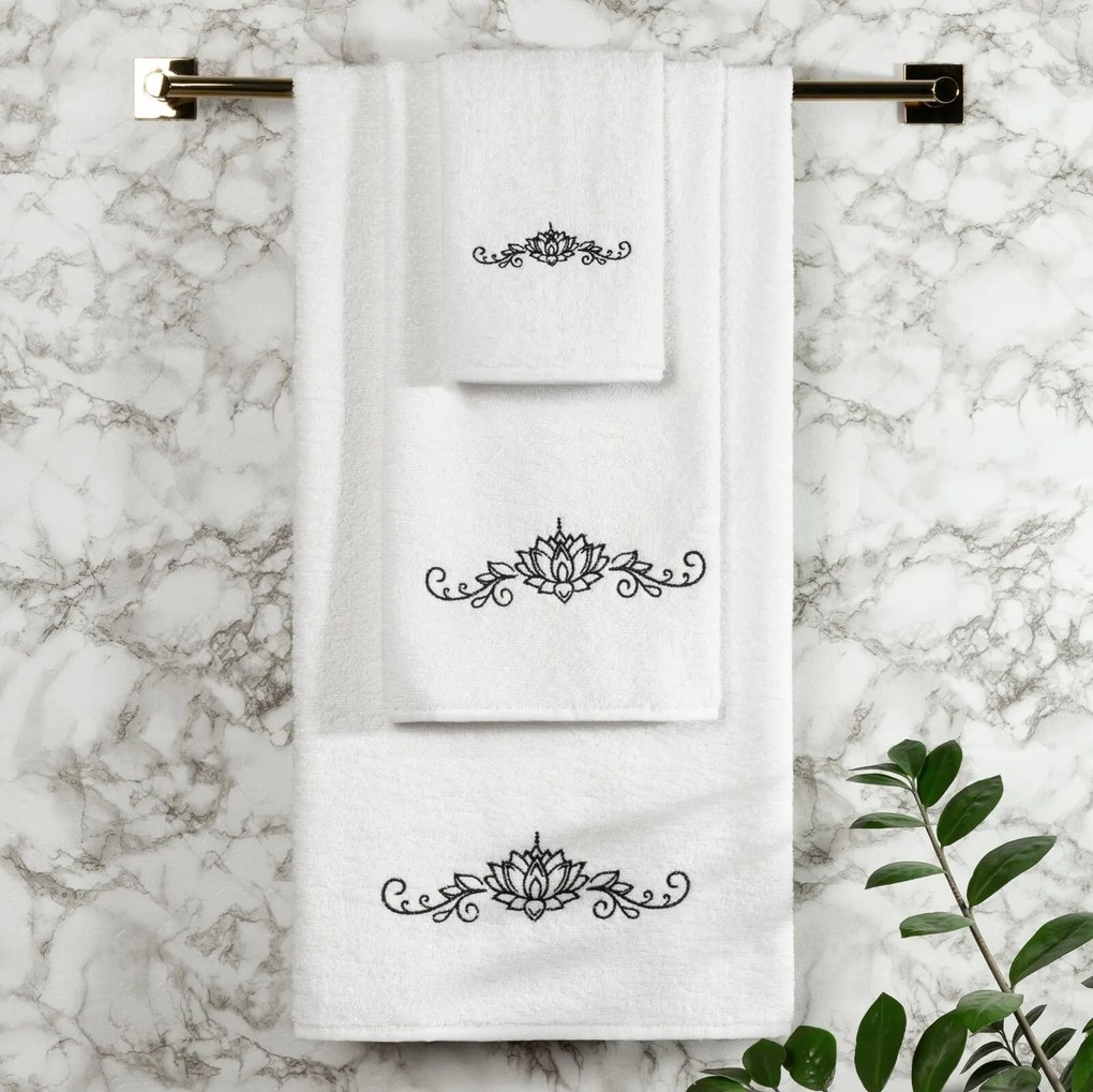 BAVLNENÝ UTERÁK SADA 30X50 CM, 50X90 CM, 70X140 CM BIELA