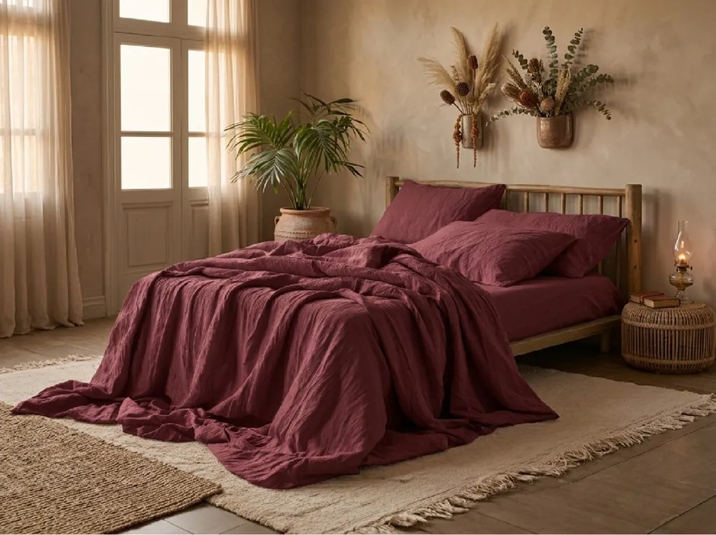 Mušelínové obliečky MUSSARI vínové Rozmer obliečky: 2 ks 70 x 90 cm | 200 x 220 cm