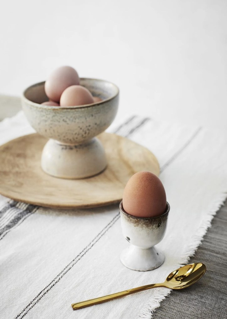 MADAM STOLTZ Kameninový obal na kvetináč Creme Grey - menší