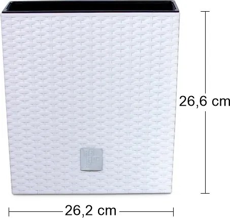 Plastový kvetináč DRTS265L 26,5 cm - biela