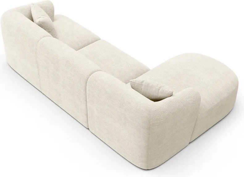 Béžová menčestrová rohová pohovka (ľavý roh/s leňoškou) Campi – Cosmopolitan Design