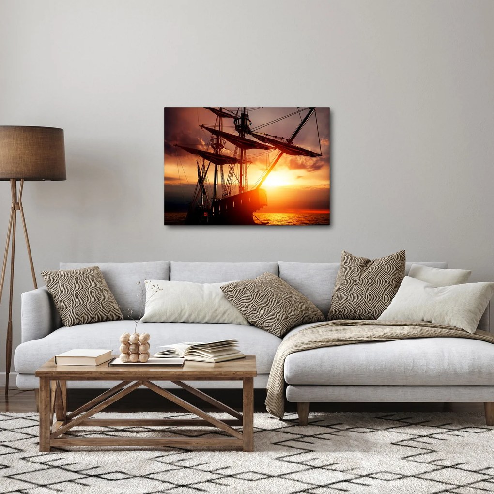 Obraz - Staroveká pirátska loď (70x50 cm)