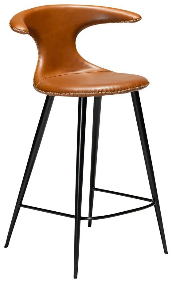 Koňakovohnedá barová stolička z eko kože DAN–FORM Denmark Flair, výška 90 cm