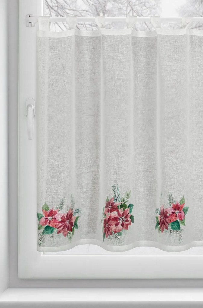 KRÁTKA VIANOČNÁ ZÁCLONA NA PÚTKACH XMAS3 90X150 CM VZOROVANÁ
