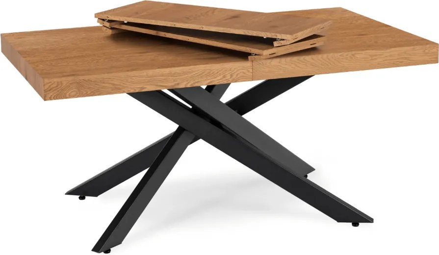 HAMPTON Rozkladací stôl 160-240 cm Zlatý dub/Čierna