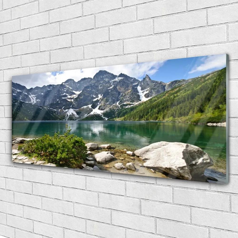 Obraz plexi Jazero hory príroda 125x50 cm