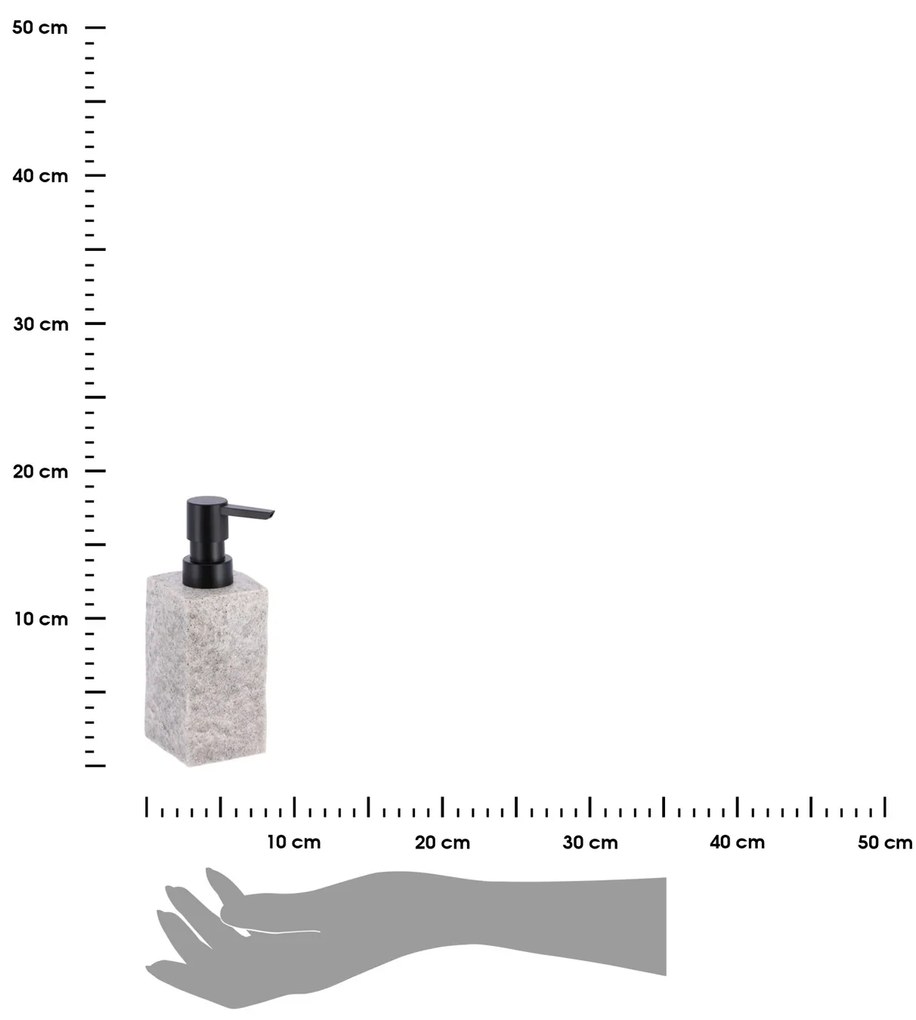 Dávkovač mydla Estiarte, sivá/s čiernymi prvkami, 260 ml