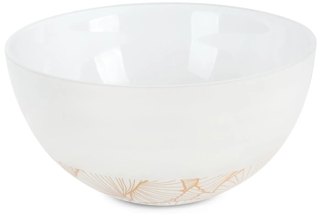 DEKORAČNÁ SKLENENÁ MISKA LIMITED COLLECTION LUNA 25X15 CM BIELA