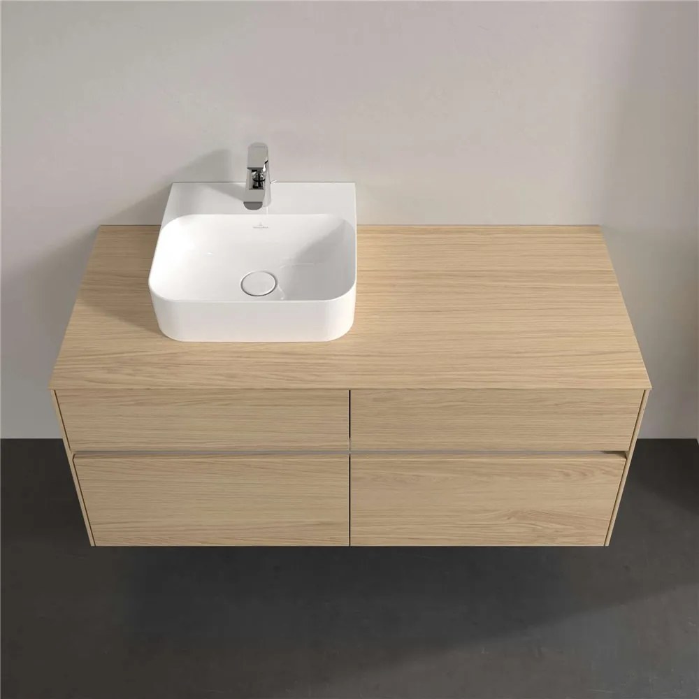 VILLEROY &amp; BOCH Collaro závesná skrinka pod umývadlo na dosku (umývadlo vľavo), 4 zásuvky, 1200 x 500 x 548 mm, Nordic Oak, C09800VJ