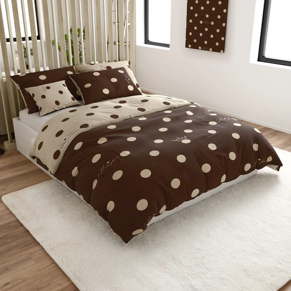 Bavlnené obliečky CROWN BLEND krémovo-hnedé Rozmer obliečky: 70 x 90 cm | 140 x 200 cm