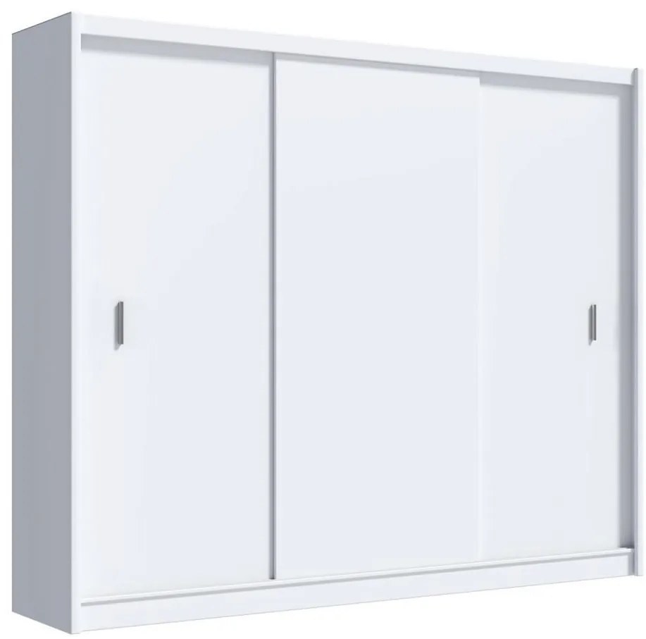 Šatní skriňa SAPHIRA 250x215 cm s posuvnými dverami, biela
