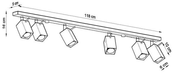 Sollux SL.0460 - Bodové svietidlo MERIDA 6xGU10/40W/230V čierna