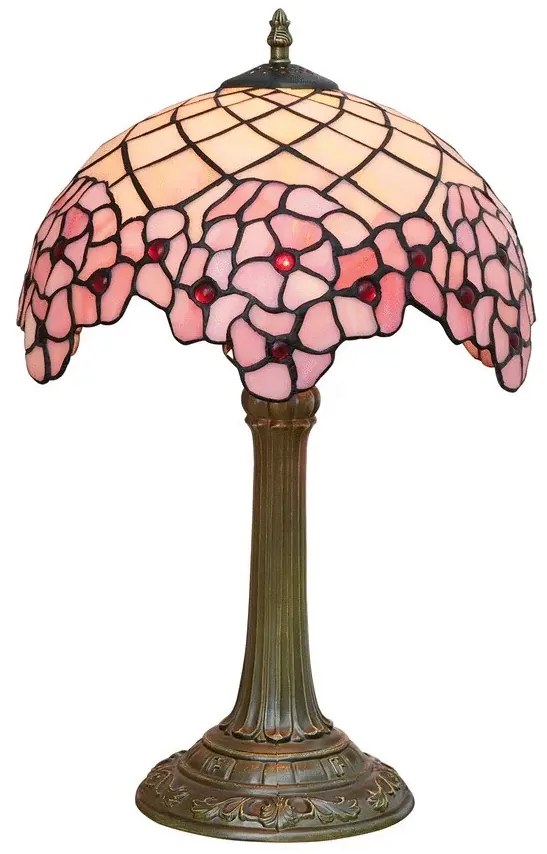 Tiffany stolná lampa Ping Garden 128 - Huizhou Oufu v.48xš.30, sklo/kov, 40W