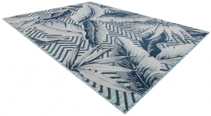 Kusový koberec Botanic 65242 Feathers aqua – na von aj na doma, 176x270, modrá, chodba / predsieň, Dywany Łuszczów