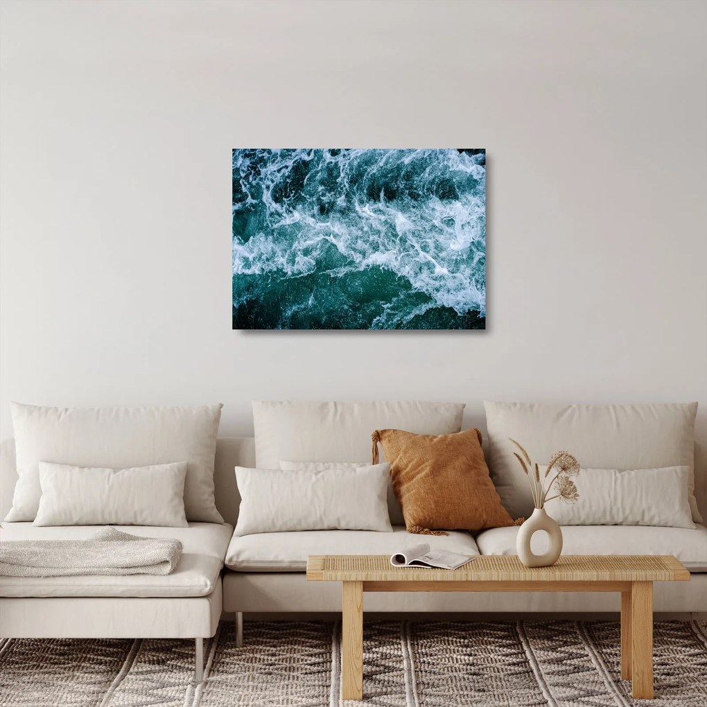 Sklenený obraz - Vlny oceánu (70x50 cm)