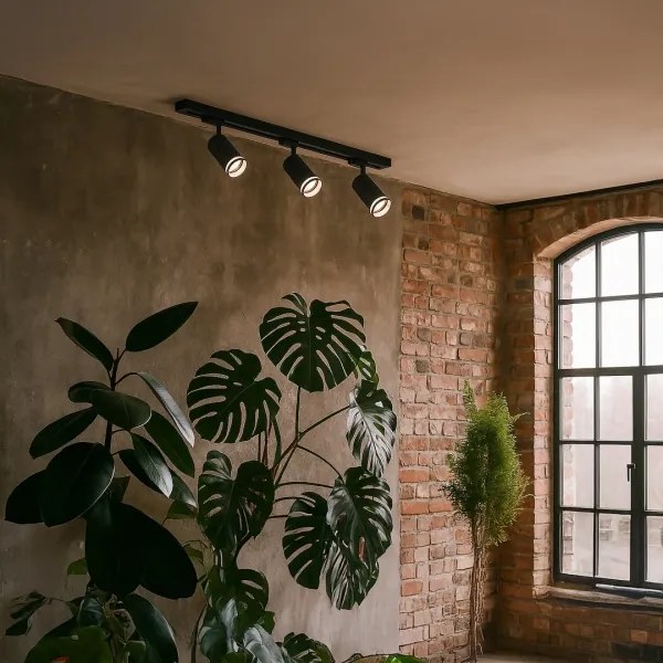 Bodové svietidlo v lištovom systéme PIPE 3xGU10/10W/230V čierne