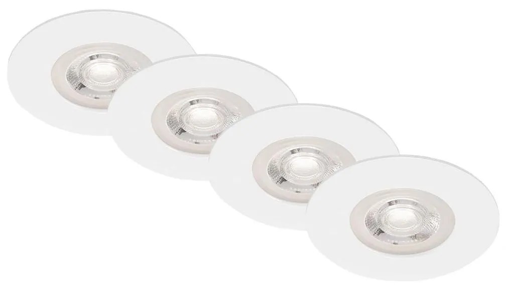 Brilo Brilo - SADA 4x LED Kúpeľňové podhľadové svietidlo LED/4,9W/230V IP44 biela BL1214