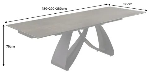 Rozkladací jedálenský stôl Infinity 45182 180/220/260 x 90cm Rust black Ceramik - Komfort-nábytok