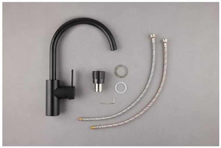 Livarno home Kuchynská batéria (okrúhly tvar, čierna) (100387686)