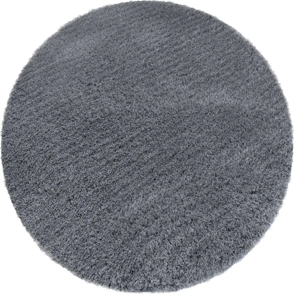 Okrúhly koberec Alpaka v tmavosivej farbe – mäkký polyester Rozmer: 90 cm