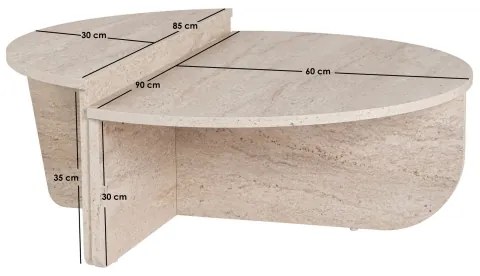 SADA 2x Konferenčný stolík ORION béžová