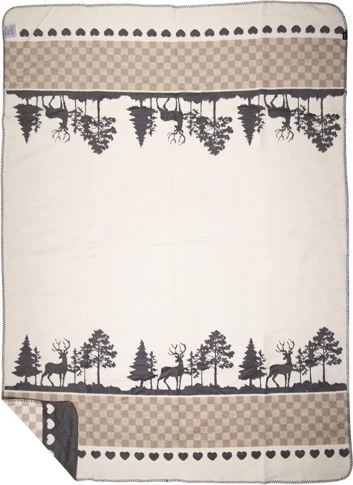 Červeno-biela obojstranný károvaný pléd Caro XL - 150*200 cm