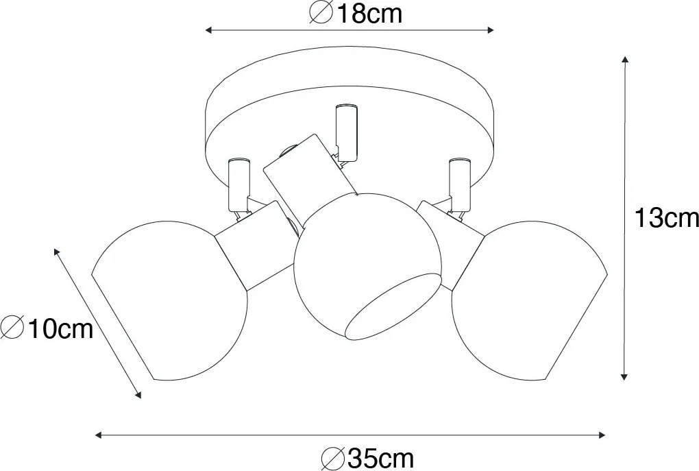 Inteligentné stropné bodové svetlo zlaté s ružovým sklom vrátane 3 Wifi P45 - Vidro