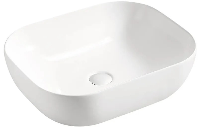 Súprava keramického umývadla na dosku a výpuste Smile 50 cm biela