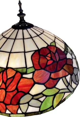 Stolné svietidlo Tiffany vitráž ROSE stojan Deluxe Ø36*60