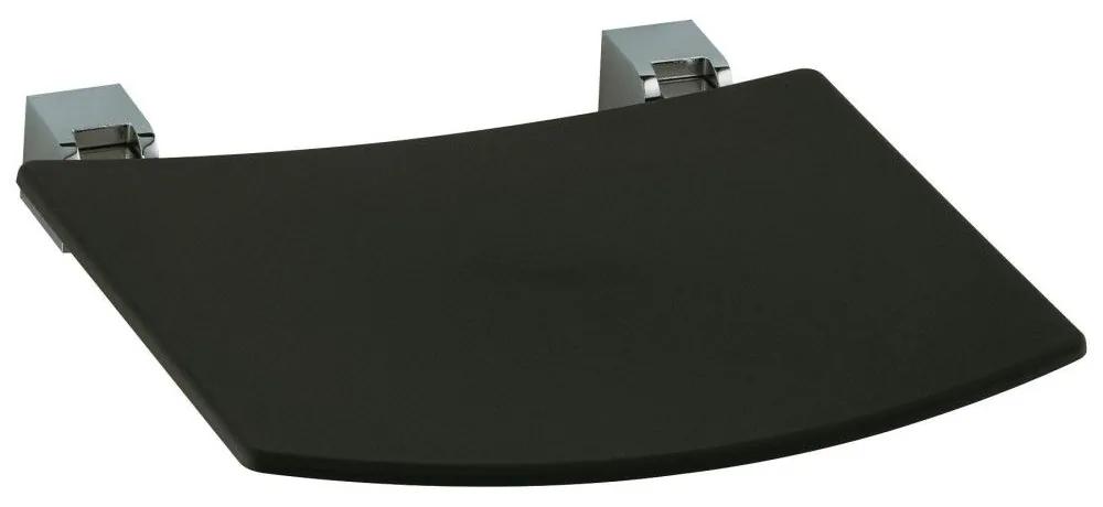 KEUCO Plan sklápacie sprchové sedátko pre nástennú montáž, oceľ ušľachtilá/šedá čierna, 14980070037