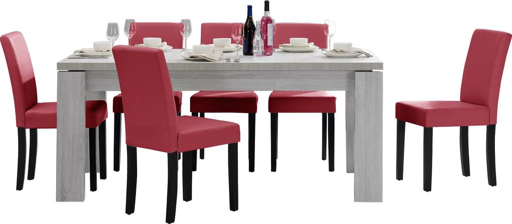 [en.casa]® Rustikálny dubový jedálenský stôl HTFU-2333 so 6 stoličkami HTMY-9702