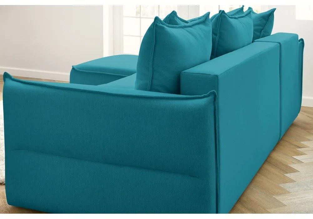 Tyrkysovomodrá rozkladacia rohová pohovka (ľavý roh) Leon – Bobochic Paris