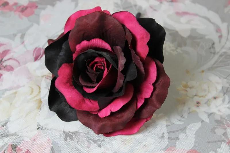 Burgundy umelý exkluzívny kvet ruže 16cm