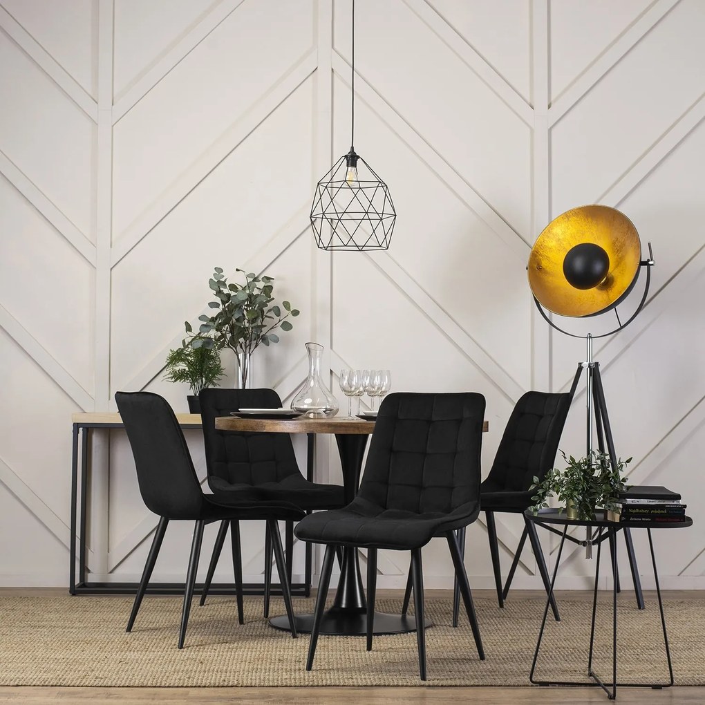 Okrúhly jedálenský stôl LINO 100 cm dub rustikálny/čierny