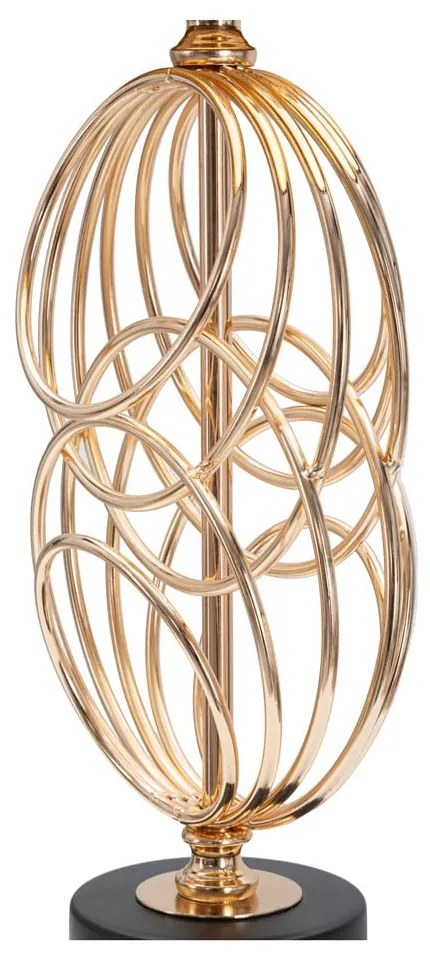 Čierna/v zlatej farbe stolová lampa s textilným tienidlom (výška 58,5 cm) Circly – Mauro Ferretti