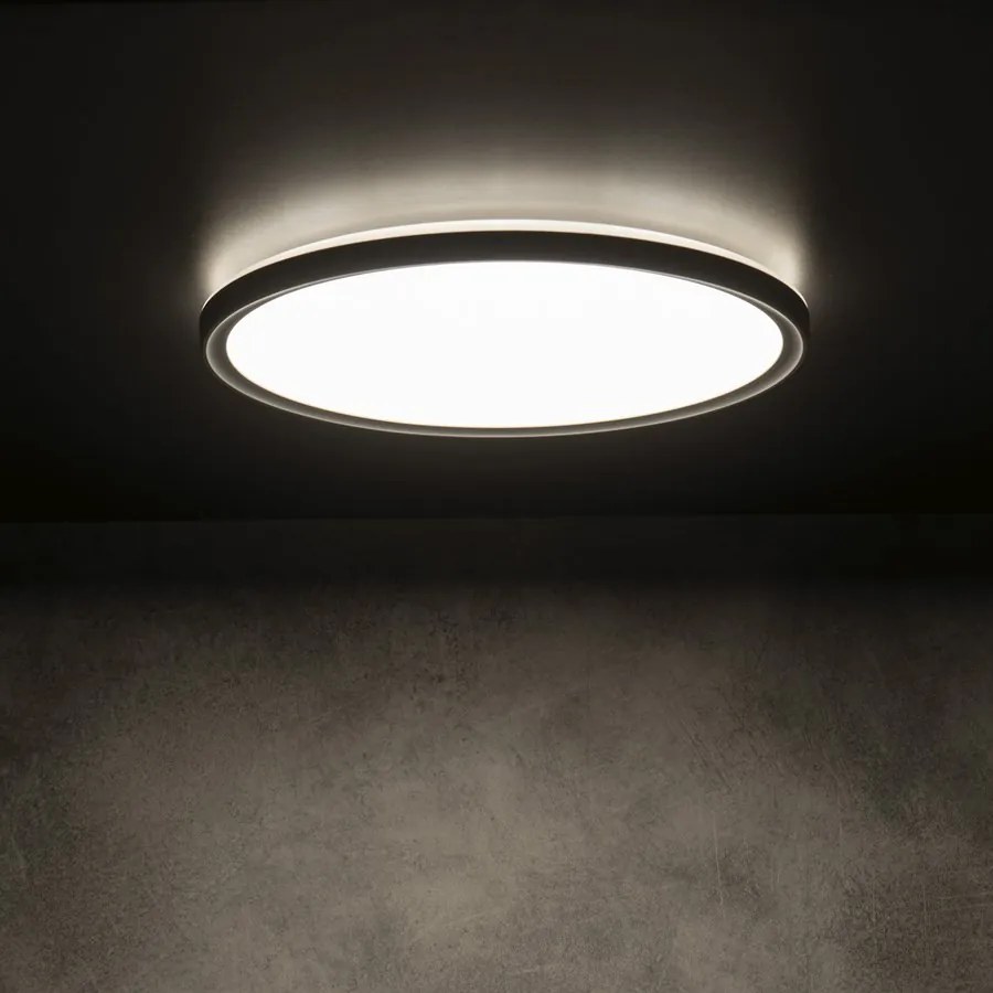KANLUX KANLUX, AZPO stropné LED svietidlo, priemer 420mm, 22W, 3000/4000/6000K, IP54, čierna matná, 31517