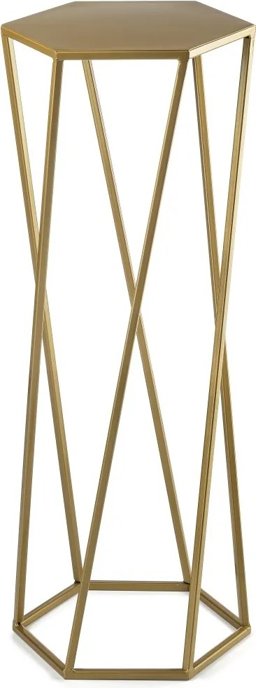 STOJAN NA KVETINÁČ HEXAGON 70X24X27 CM ZLATÁ