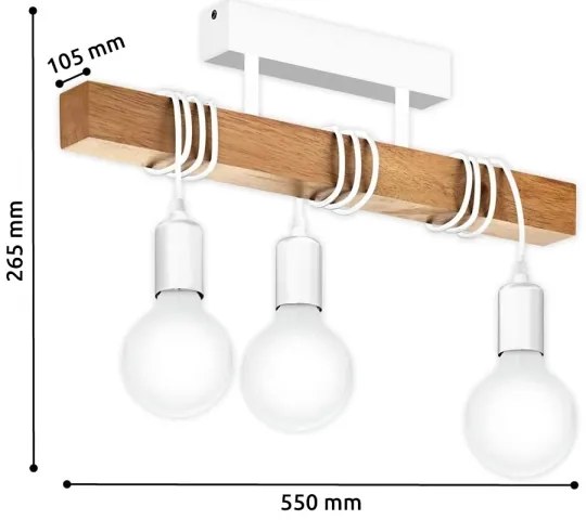 Eglo 33166 - Luster prisadený TOWNSHEND 3xE27/60W/230V